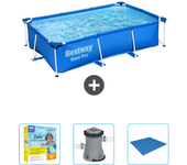 Paquete de piscina - bestway - rectángulo - 259x170x61 cm + accesorios cb6