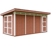 Caseta jardin exterior paneles lp smartside 8.52 + 2.95 m² cobertizo jardin exterior l279xa530xa237 cm - garaje moto timbela m905c - redwood red