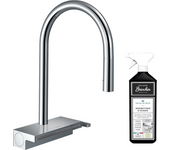 Grifo de cocina con hansgrohe aquno select m81 170 pulverizador cromado de 3 chorros + limpiador briochin