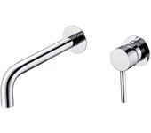 Valaz grifo lavabo empotrado redondo monomando cromado con caño de 21cm fino y fijo - serie deva