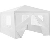 Carpa pabellón para jardín wedau metal 400 x 300 x 255 cm blanco [casa.pro]