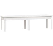 Banco de jardín muebles de exterior para terraza 2 plazas blanco 159,5 x 44 x 45 cm madera maciza de pino 02_0011780