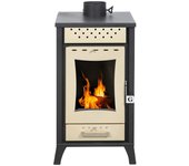 Estufa de leña olga beige potencia 15 kw l45,5xp48,5xh91