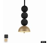 Lámpara colgante de hormigón - bosfor concrete | negro - almendra | 3 bolas | led 14w