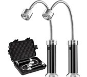 Paquete de 2 luces led para parrilla de barbacoa con base magnética, rotación de 360 grados, flexibles y ajustables para barbacoa