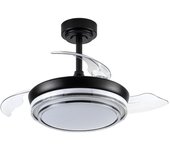 Ventilador de techo led aspas retráctiles lander mini negro 46w 5520 lm cct con mando a distancia