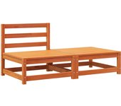 Sofá jardín，sofá para exteriore sin reposabrazos con reposapiés madera pino marrón cfw86594