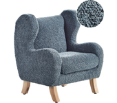 Beliani sillón infantil farum bouclé azul oscuro