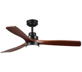 Iluminashop ventilador de techo led negro / nogal 18w dc con mando a distancia negro / nogal 3000+4000+6000