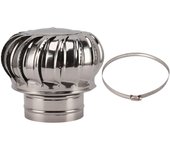 Tapa de ventilador giratorio de chimenea tapa de chimenea anti tiro descendente de acero inoxidable con abrazadera para uso doméstico y comercial (tip