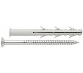 Taco clavable poliamida 6.6 con 6 alas y tornillo avellanado 8 x 100 ø8 (caja de 100 uds.)
