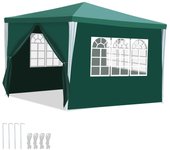 Pabellón carpa de jardín para bodas - carpa de jardín festiva en robusta construcción de acero, perfecta para bodas 3x3m verde