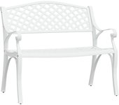 Banco de jardín muebles de exterior para terraza terraza 102 x 50 x 83 cm aluminio fundido blanco 02_0011145