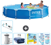 Paquete de piscina - intex - alrededor - 366x366x76 cm + accesorios cb26