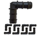 Pack 100 codos riego por goteo 20mm 90º ø20x20mm para manguera de jardín/microriego de ø20mm sistema por goteo, negro