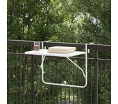 Mesa de balcón colgante vidaxl plegable blanca 60x40 cm acero