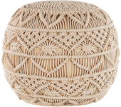 Beliani puf macramé kayseri algodón beige 40 cm 40 cm 40 cm
