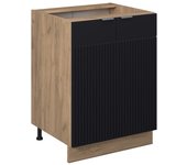 Vicco mueble bajo de cocina fame-line, rayas negras, 60 cm sin encimera