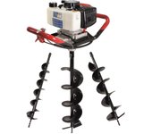 Mader 48246 - taladro de tierra, 51.2cc, con 3 brocas - super power