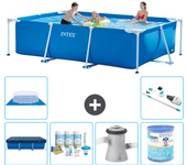 Paquete de piscina - intex - rectángulo - 300x200x75 cm + accesorios a213