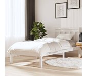 Estructura de cama madera maciza de pino blanco 100x200 cm v8063 100 x 200 cm / blanco