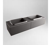 Mondiaz erin 150cm mueble de baño color dark grey con 2 cajones. con lavabo ridge doble sin orificios color dark grey