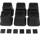 Juego de elevadores de muebles de plástico negro, multifunción, 3 pulgadas, para cama, escritorio, sofá, silla, lavadora