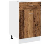 Armario inferior cajón cocina madera envejecida 50x46x81,5 cm