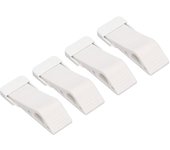 Tope de cuña para puerta de 4 piezas, multiusos, evita colisiones, elimina el ruido, tope de cuña para puerta de casa, oficina, hotel (blanco)