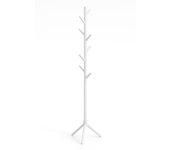 Tienda eurasia – perchero de pie, madera, 42x42x174 cm, 8 ganchos, 3 alturas, blanco