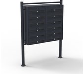 Wiltec sistema de 12 buzones color negro acero galvanizado resistente a la intemperie con cerraduras de cilindro y llaves instalación independiente...