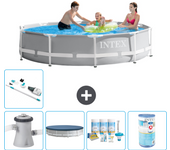 Paquete de piscina - intex - alrededor - 305x305x76 cm + accesorios a1993