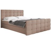 Cama continental memphis 100, doble, continental, de color marrón claro, 180x200, tapiz, somieres, 185x216x105cm