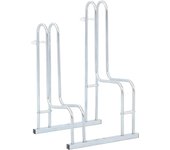 Portabicicletas de suelo independiente para 2 bicicletas de acero galvanizado