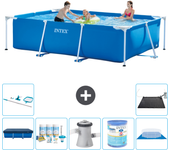 Paquete de piscina - intex - rectángulo - 300x200x75 cm + accesorios a196