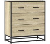 Aparador | aparador de comedor | armario de cocina madera ingeniería y metal roble sonoma 68x35x76 cm cfw168003