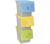 Tienda eurasia - cubos de basura de reciclaje, pack de 3 cubos de basura de cocina, cubo de basura 30 l