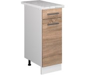 Vicco mueble bajo de cocina r-line, sonoma, 30 cm , et mármol