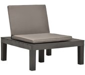 Muebles de jardín sillas y cojines 2 piezas plástico antracita