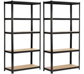 Dos estantes, negro, ancho: 80 cm, alto: 180 cm, fondo: 40 cm,