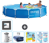 Paquete de piscina - intex - alrededor - 366x366x76 cm + accesorios cb24