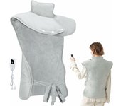 Cervical heating pad for back and neck - heating blanket, 6 adjustable temperatures/timer/machine washable - 61x94 cm