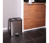 Eko cubo de basura de pedal rejoice 2x30 l plateado mate