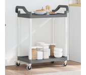 Maison exclusive - carrito de 2 niveles aluminio gris 81x41x92 cm