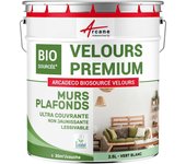 Pintura terciopelo para pared y techo : arcadeco biosourcée terciopelo - 2.5 l (+ ou - 30m² par couche) ral 6019 - verde blanco - arcane industries
