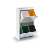 Don hierro - cubo de basura y reciclaje lacado, 4 cubos gran capacidad, cubek-