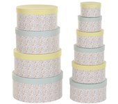 Caja set 10 carton 37,5x37,5x18 redonda verde