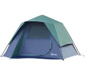 Tienda de campaña outsunny verde 250x194x160 cm poliéster oxford