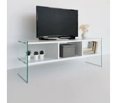 Mueble de televisión winifred, aparador de salón, mueble bajo para tv, base de pared equipada, 120x35h45 cm, blanco