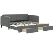Sofá cama | cama para adultos nido con cajones tela gris oscuro 90x190 cm cfw423864